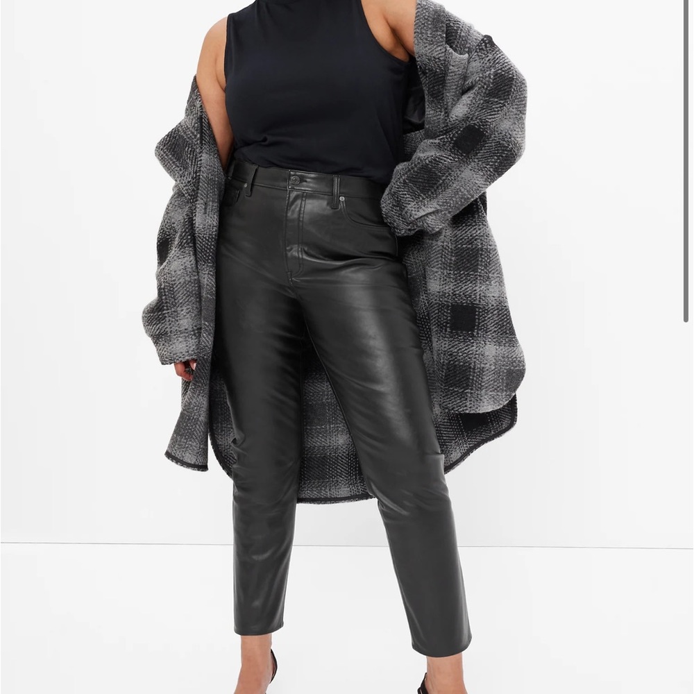 GAP High Rise Faux-Leather Vintage Slim Jeans